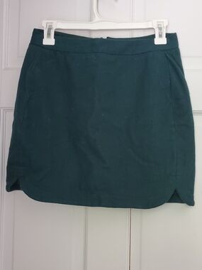 J. Crew Green Wool Mini Skirt